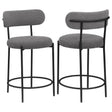 Furniture City Houma - Coaster - Viola Boucle Upholstered Counter Chair Grey (Set of 2) - 108198