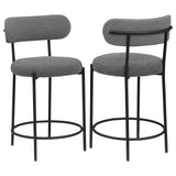 Furniture City Houma - Coaster - Viola Boucle Upholstered Counter Chair Grey (Set of 2) - 108198