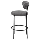 Viola Boucle Upholstered Bar Chair Grey (Set of 2)