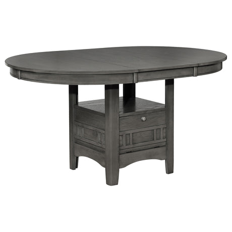 Furniture City Houma - Coaster - Lavon Oval 60-inch Extension Leaf Dining Table Medium Grey - 108211