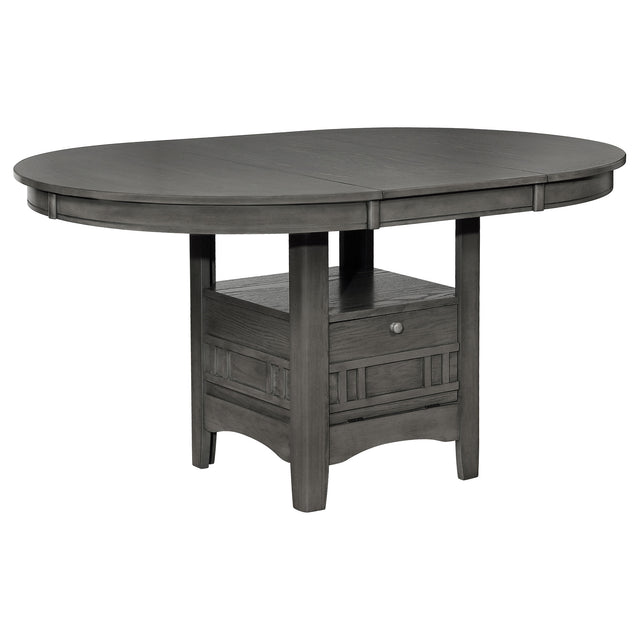 Furniture City Houma - Coaster - Lavon Oval 60-inch Extension Leaf Dining Table Medium Grey - 108211