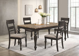 Furniture City Houma - Coaster - Bridget 5-piece Rectangular Dining Set Charcoal Sand Through - 108221-S5