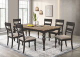 Furniture City Houma - Coaster - Bridget 7-piece Rectangular Dining Set Charcoal Sand Through - 108221-S7