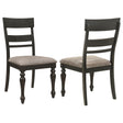 Furniture City Houma - Coaster - Bridget Wood Dining Side Chair Charcoal (Set of 2) - 108222