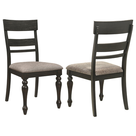 Furniture City Houma - Coaster - Bridget Wood Dining Side Chair Charcoal (Set of 2) - 108222