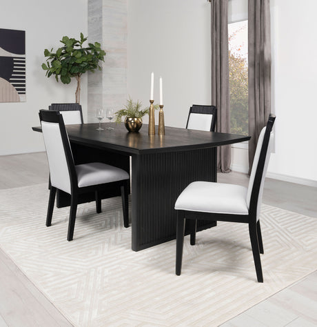 Furniture City Houma - Coaster - Brookmead 5-piece Extension Leaf Dining Table Set Black - 108231-S5