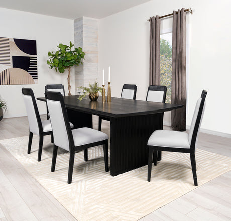 Furniture City Houma - Coaster - Brookmead 7-piece Extension Leaf Dining Table Set Black - 108231-S7