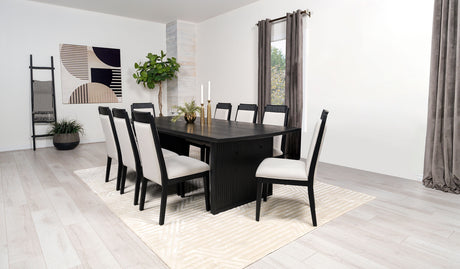 Furniture City Houma - Coaster - Brookmead 9-piece Extension Leaf Dining Table Set Black - 108231-S9
