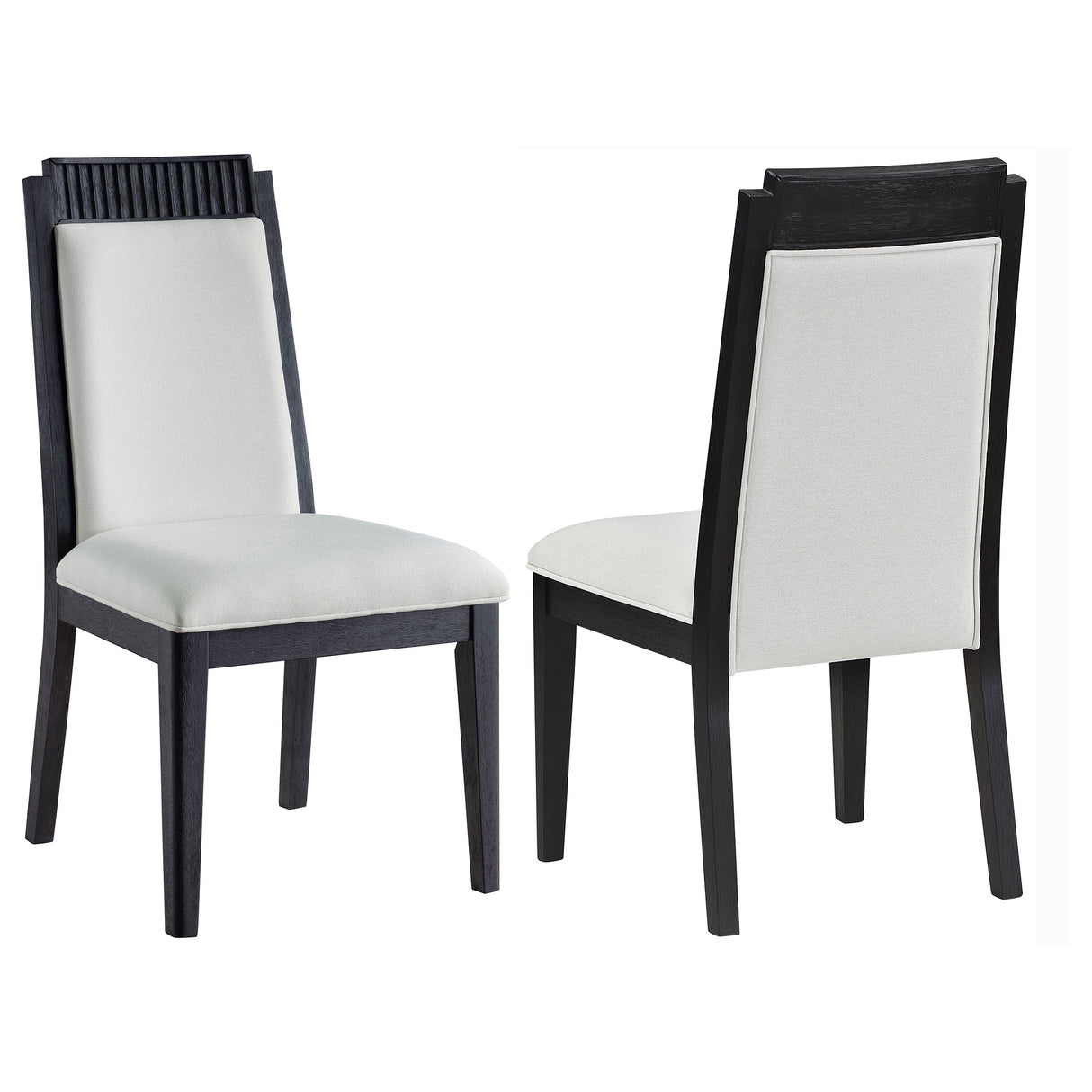 Furniture City Houma - Coaster - Brookmead Wood Dining Side Chair Ivory and Black (Set of 2) - 108232