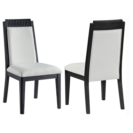 Furniture City Houma - Coaster - Brookmead Wood Dining Side Chair Ivory and Black (Set of 2) - 108232