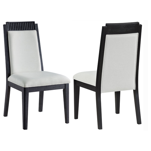 Furniture City Houma - Coaster - Brookmead Wood Dining Side Chair Ivory and Black (Set of 2) - 108232