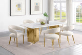 Tevlin Rectangular 79-inch Marble Top Dining Table White