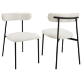 Furniture City Houma - Coaster - Anzio Boucle Upholstered Dining Side Chair White (Set of 2) - 108292