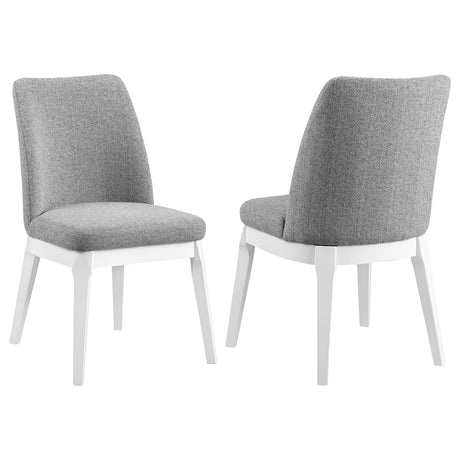 Furniture City Houma - Coaster - Carissa Upholstered Dining Side Chair Light Grey (Set of 2) - 108306