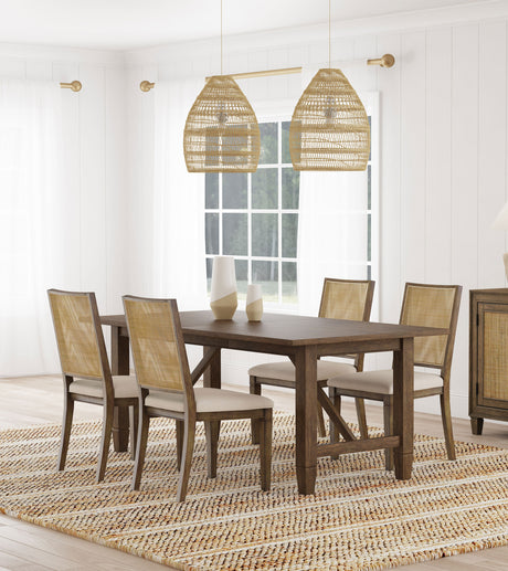 Furniture City Houma - Coaster - Matisse 5-piece Rectangular Dining Table Set Light Brown - 108311-S5