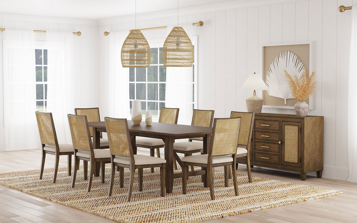 Furniture City Houma - Coaster - Matisse 9-piece Rectangular Dining Table Set Light Brown - 108311-S9