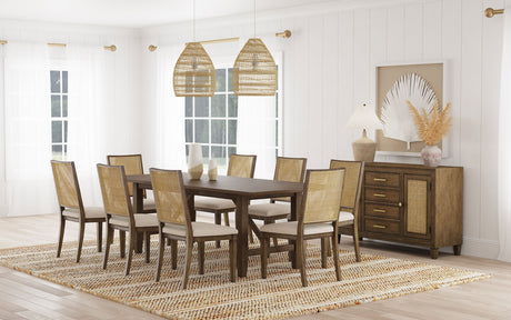 Furniture City Houma - Coaster - Matisse 9-piece Rectangular Dining Table Set Light Brown - 108311-S9