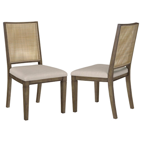 Furniture City Houma - Coaster - Matisse Woven Rattan Back Dining Side Chair Brown (Set of 2) - 108312
