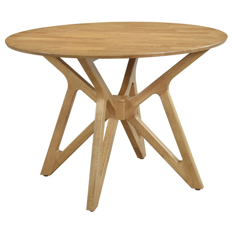 Furniture City Houma - Coaster - Elowen Round 42-inch Solid Wood Dining Table Light Walnut - 108440