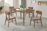 Furniture City Houma - Coaster - Dortch 5-piece Oval Solid Wood Dining Set Walnut - 108461-S5