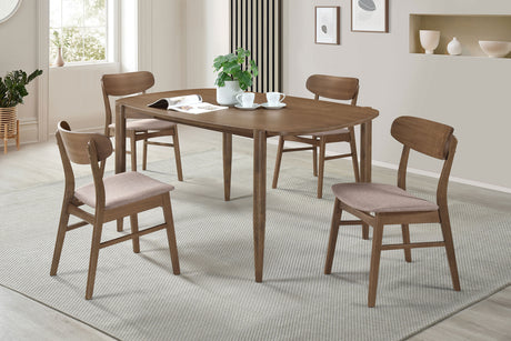 Furniture City Houma - Coaster - Dortch 5-piece Oval Solid Wood Dining Set Walnut - 108461-S5