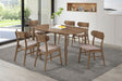 Furniture City Houma - Coaster - Dortch 7-piece Oval Solid Wood Dining Set Walnut - 108461-S7
