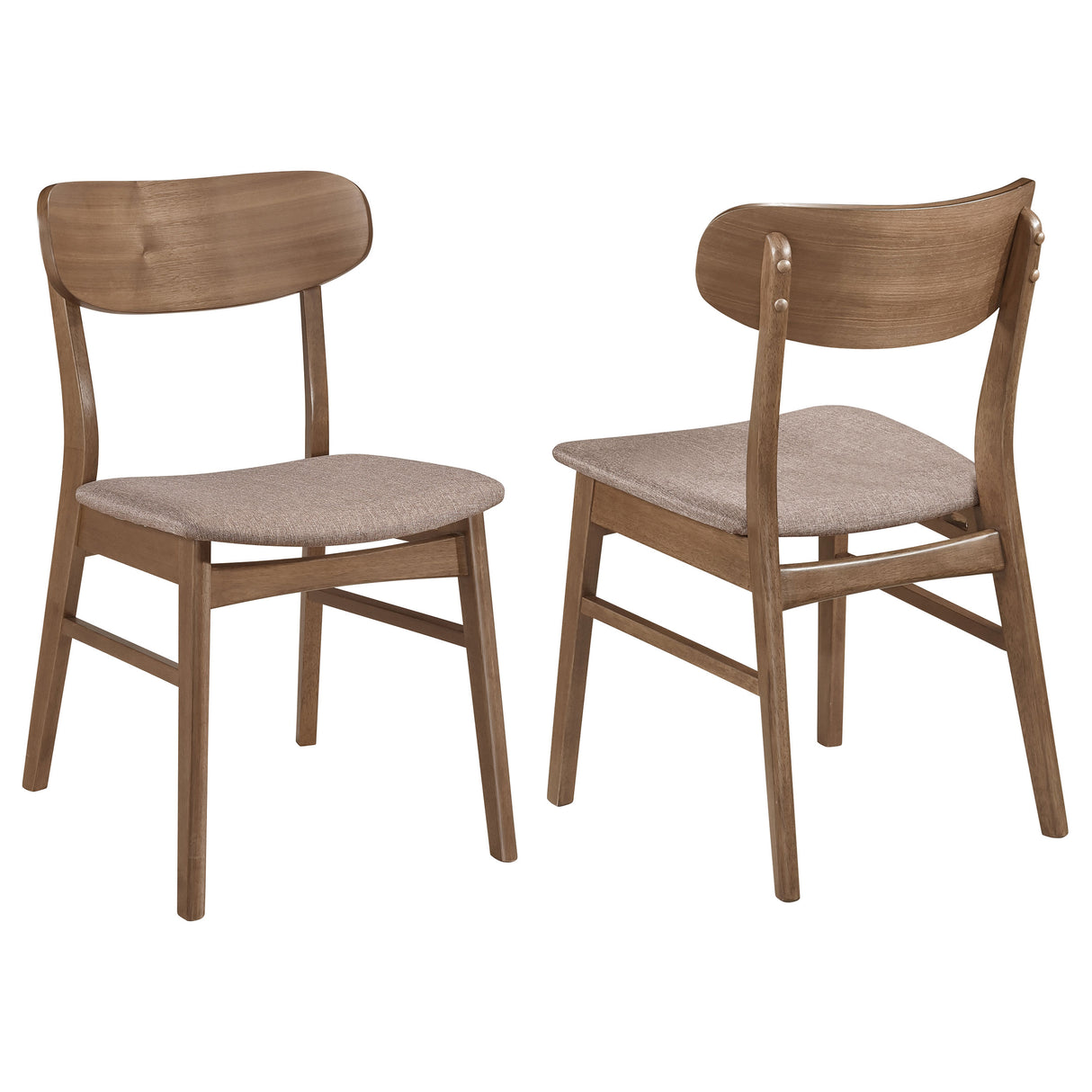 Furniture City Houma - Coaster - Dortch Dining Side Chair Walnut and Brown (Set of 2) - 108462