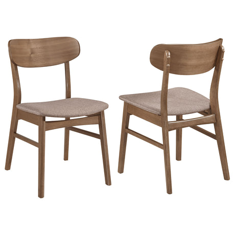 Furniture City Houma - Coaster - Dortch Dining Side Chair Walnut and Brown (Set of 2) - 108462