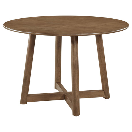 Furniture City Houma - Coaster - Dinah Round 47-inch Solid Wood Dining Table Walnut - 108471