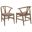 Furniture City Houma - Coaster - Dinah Wood Wishbone Dining Side Chair Walnut (Set of 2) - 108472
