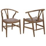 Furniture City Houma - Coaster - Dinah Wood Wishbone Dining Side Chair Walnut (Set of 2) - 108472