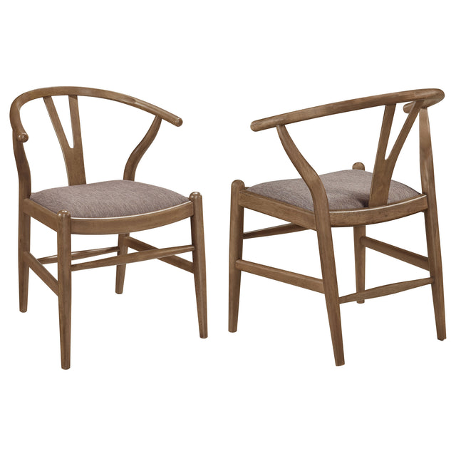 Furniture City Houma - Coaster - Dinah Wood Wishbone Dining Side Chair Walnut (Set of 2) - 108472