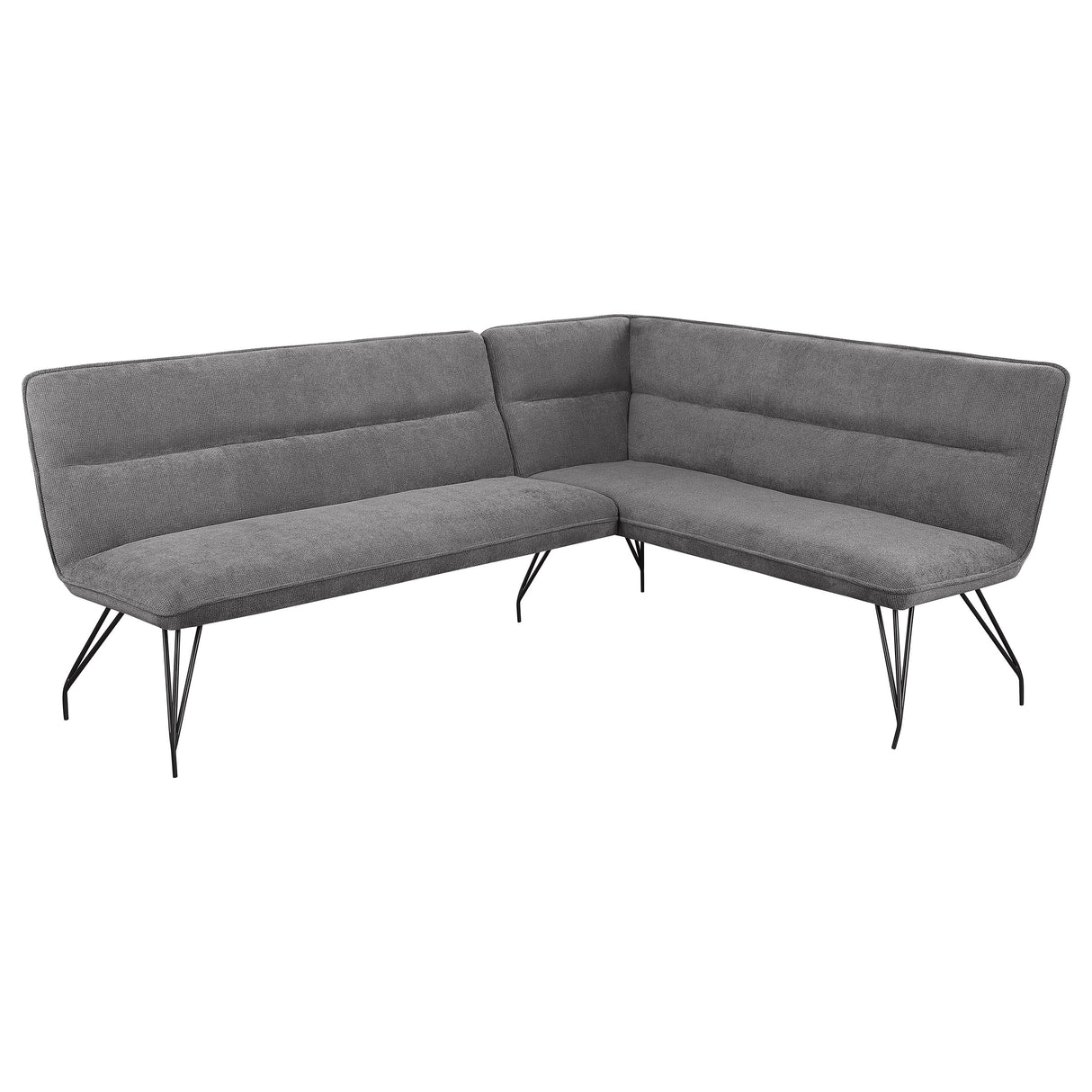 Furniture City Houma - Coaster - Dodson Fabric Upholstered L-Shaped Nook Dining Bench Grey - 108486