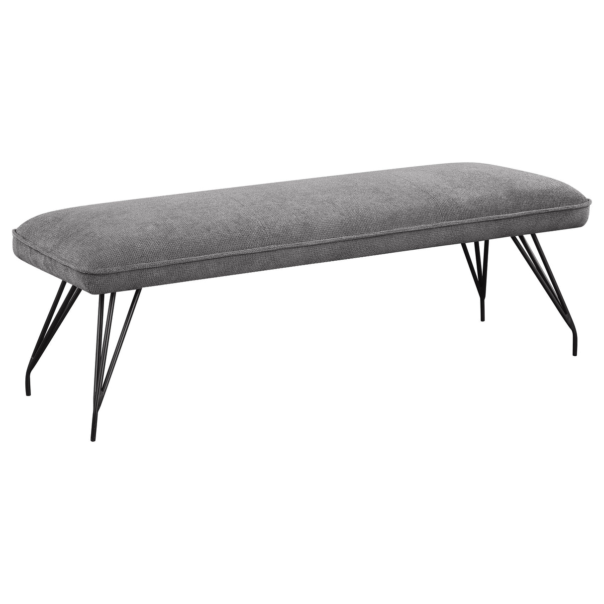 Furniture City Houma - Coaster - Dodson Fabric Upholstered Dining Bench Grey - 108487