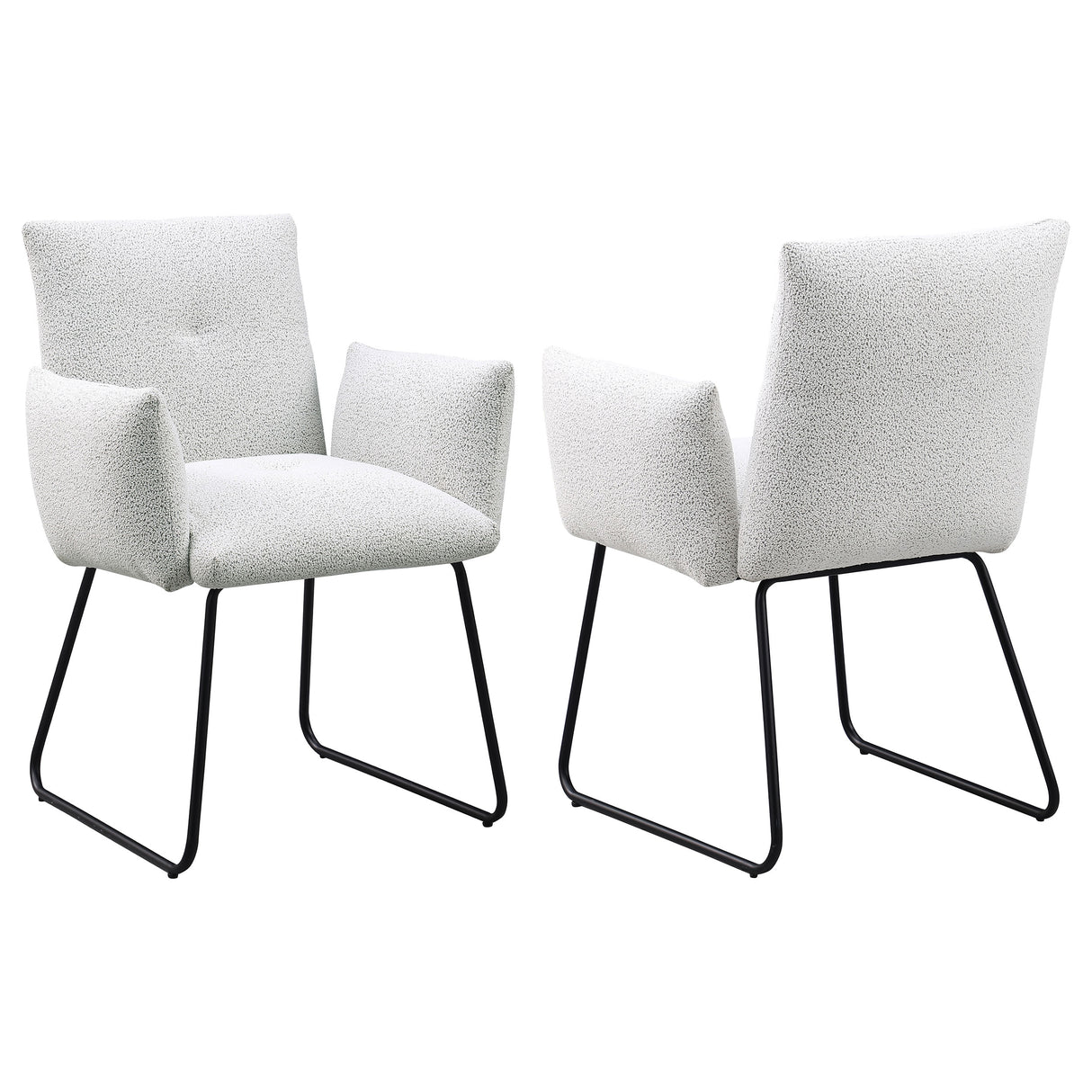 Furniture City Houma - Coaster - Ackland Upholstered Dining Side Chair Light Grey (Set of 2) - 108492