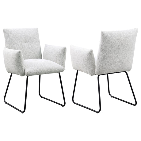 Furniture City Houma - Coaster - Ackland Upholstered Dining Side Chair Light Grey (Set of 2) - 108492