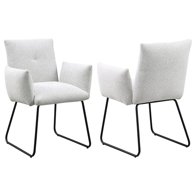 Furniture City Houma - Coaster - Ackland Upholstered Dining Side Chair Light Grey (Set of 2) - 108492