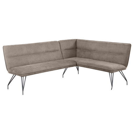 Furniture City Houma - Coaster - Dodson Fabric Upholstered L-Shaped Nook Dining Bench Taupe - 108496
