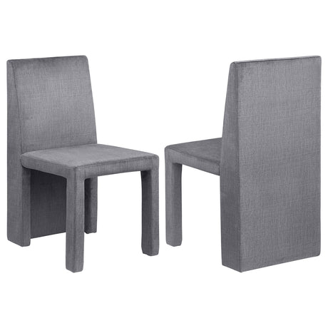Furniture City Houma - Coaster - Tordera Velvet Upholstered Dining Side Chair Grey (Set of 2) - 108512