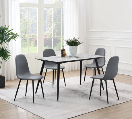 Furniture City Houma - Coaster - Dennison 5-piece Rectangular Dining Table Set Grey  - 108531-S5