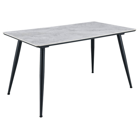 Furniture City Houma - Coaster - Dennison Rectangular 55-inch Ceramic Top Dining Table Grey - 108531
