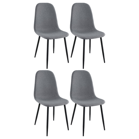 Furniture City Houma - Coaster - Dennison Upholstered Dining Side Chair Grey (Set of 4) - 108532