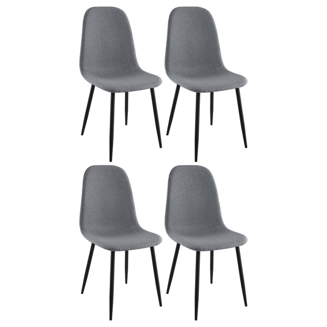 Furniture City Houma - Coaster - Dennison Upholstered Dining Side Chair Grey (Set of 4) - 108532