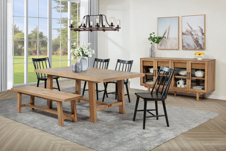 Furniture City Houma - Coaster - Middleton 6-piece Extension Leaf Dining Set Brown and Black - 108540-S6B