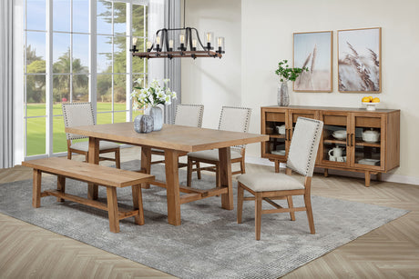 Furniture City Houma - Coaster - Middleton 6-piece Extension Leaf Dining Set Brown and Beige - 108540-S6
