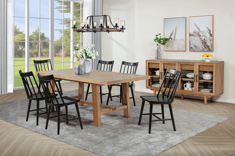 Furniture City Houma - Coaster - Middleton 7-piece Extension Leaf Dining Set Brown and Black - 108540-S7B
