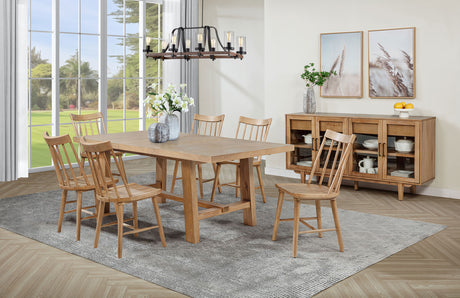 Furniture City Houma - Coaster - Middleton 7-piece Extension Leaf Dining Set Natural Brown - 108540-S7N