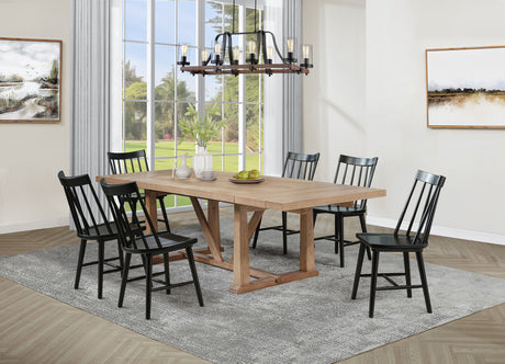 Furniture City Houma - Coaster - Middleton 7-piece Extension Leaf Dining Set Brown and Black - 108541-S7B