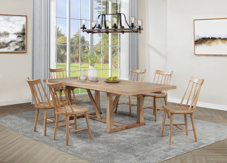 Furniture City Houma - Coaster - Middleton 7-piece Extension Leaf Dining Set Natural Brown - 108541-S7N