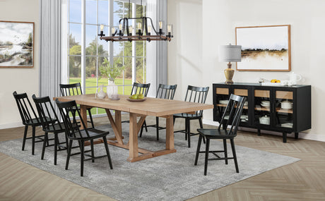Furniture City Houma - Coaster - Middleton 9-piece Extension Leaf Dining Set Brown and Black - 108541-S9B